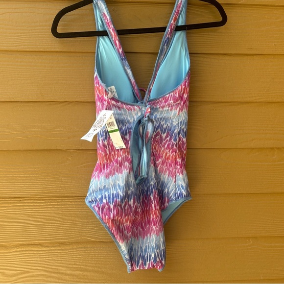 Becca Joshua Tree Corset One Piece Swimsuit In Multi Blue NWT Size Large - Picture 5 of 7
